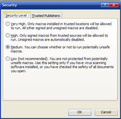 Twig's Tech Tips: Excel: Macro security error when opening XLS spreadsheets